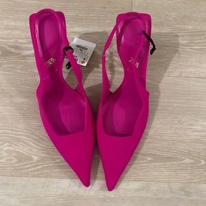 NWT Zara Hot Pink Heels - Size 38